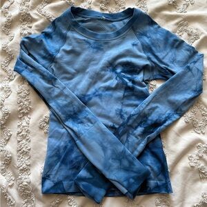 Lululemon Blue Tie-Dye Long Sleeve Top